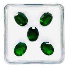 5 Pcs Natural Chrome Diopside 9x7mm Oval Cut Vivid Green Loose Gemstones Lot