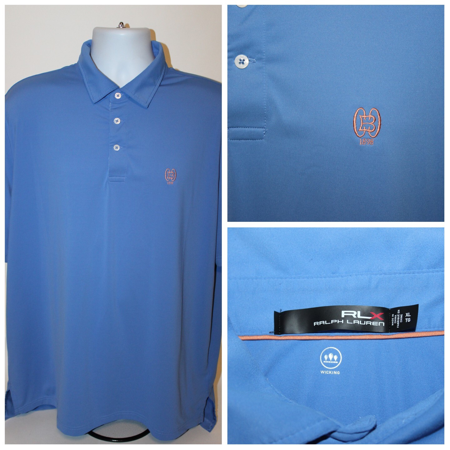 Mens RLX Ralph Lauren Wicking Baltimore Country Club Polo Golf Shirt