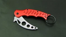 Sports Training Knife Trainer Saber Folding Metal Blade Karambit Aluminum Handle