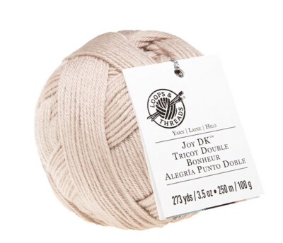 Loops & Threads Joy DK Tricot Double Yarn Latte JY15 Lot#6603 NEW 273yd