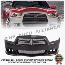 For 2008-2014 Dodge Charger SRT 8 Style Front Bumper Body Kit w/ Grille Complete