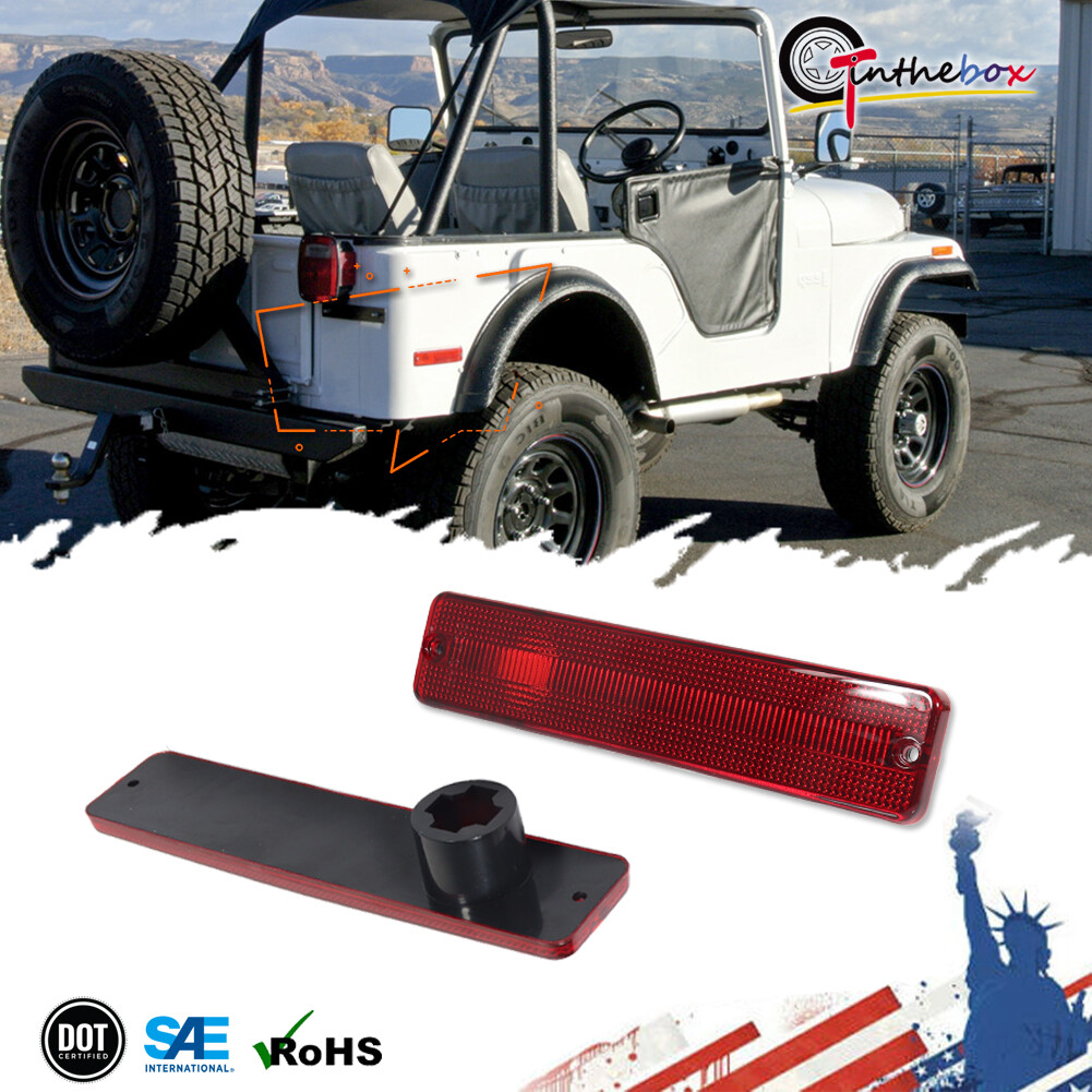 2PCS Red Rear Side Marker Light Lamp Housings Cover For Jeep