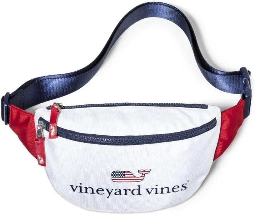 NEW VINEYARD VINES RED WHITE BLUE TARGET FLAG WHALE WAIST BELT FANNY PACK BAG