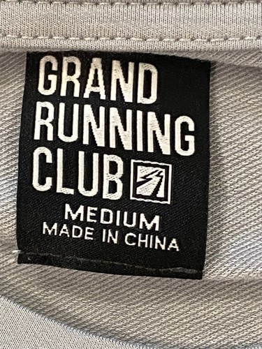 Grand Running Club Clover Shirt Men Size Medium Long Sleeve Gray - Picture 4 of 5