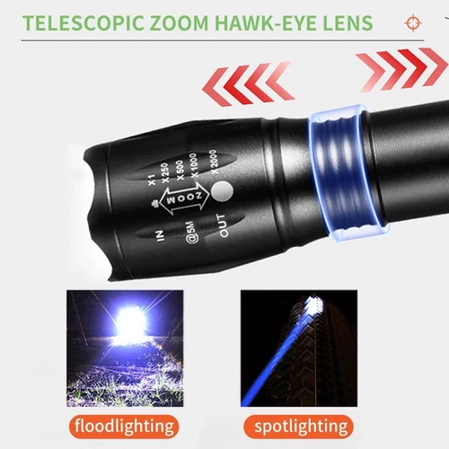 Taktisch 4 in 1 Zoom RGBW Rot Grün Blau Weiß Taschenlampe Licht LED Jagd Lampe - Bild 5 von 12