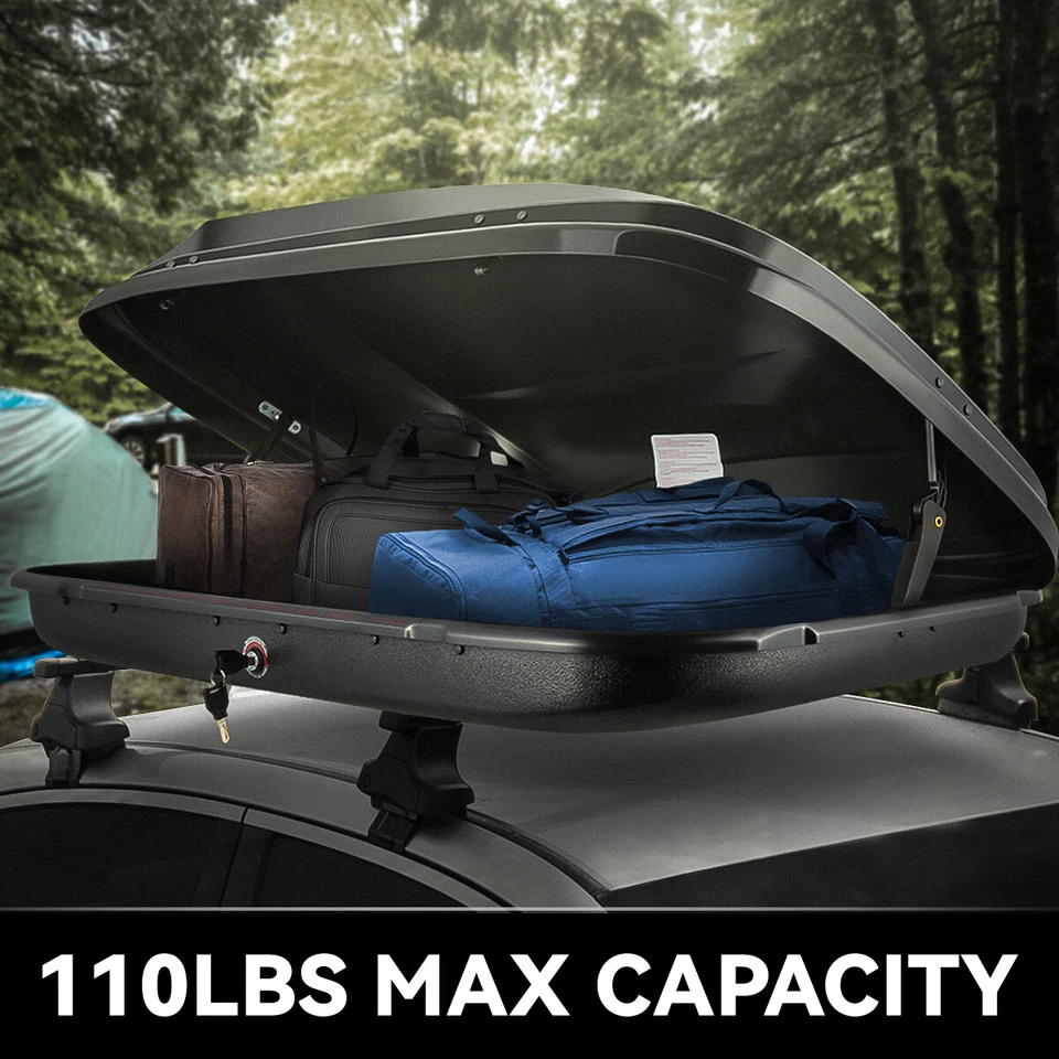 Porta-bagagens de carga resistente ABS teto veículo caixa de armazenamento com trava brilhante - Imagem 4 de 4