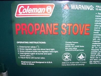Poêle De Camping Coleman à Deux Brûleurs (modèle 5430D454) – état Correct Avec Quelques éraflures