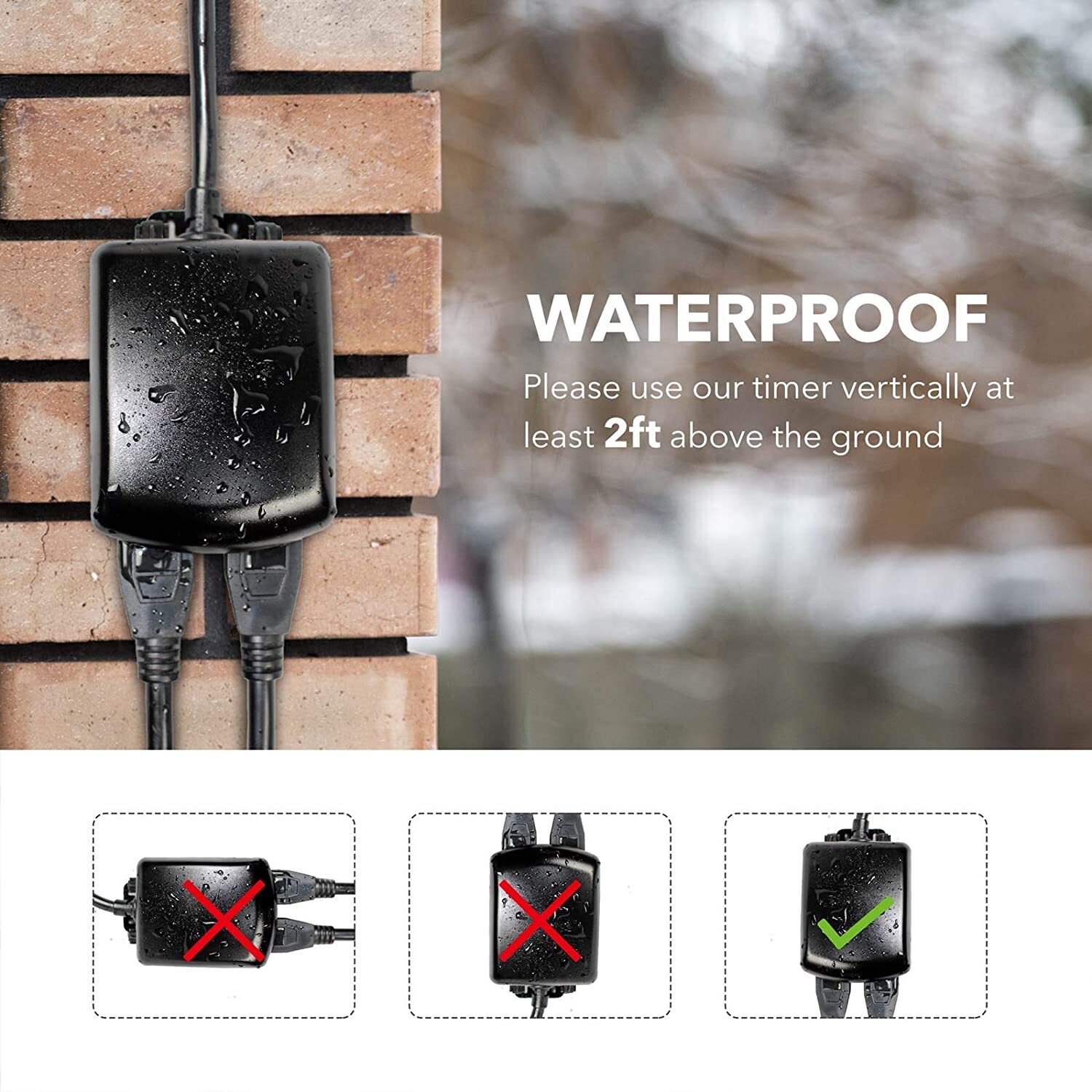 BN-LINK 7 Day Outdoor Heavy Duty Digital Programmable Timer, Dual Outlet