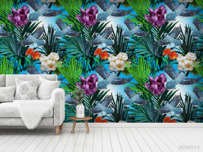 3D Flower Bird Floral Patterns Wallpaper Wall Murals Removable Wallpaper