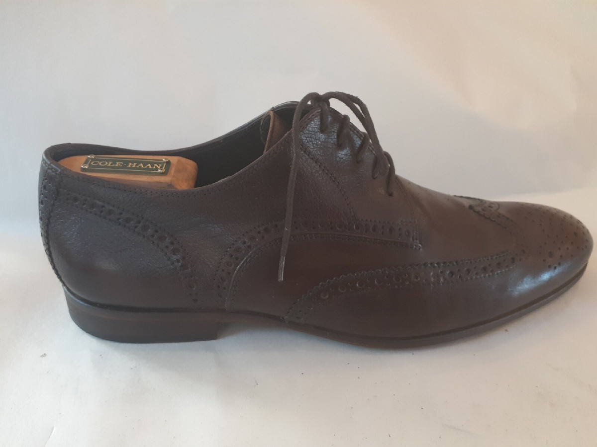 Hugo Boss Brown Perforated Wingtip Derby Made in Italy Men 