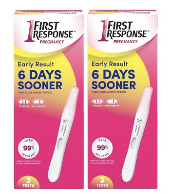 2 Pack FIRST RESPONSE Early Result Pregnancy of 3 Tests  - (6 Total) - Exp 10/25
