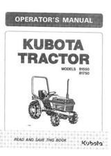 Kubota Tractor B1550 B1750 Operators Manual