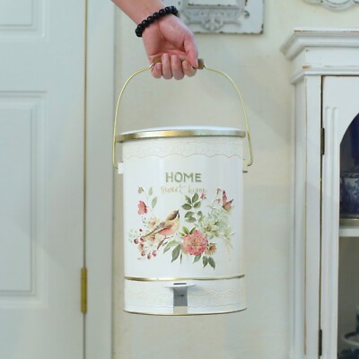 Vintage Trash Can with Lid 2 Gal  Bathroom Living Roon Garbage Can Waste Bin
