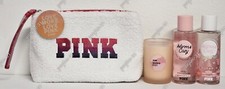 VICTORIA SECRET PINK WARM  COZY BUNDLE GIFT SET - 2 MIST  BAG  CANDLE - NEW