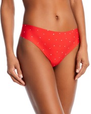 Aqua Intimates Women's Heart Print Microfiber Thong