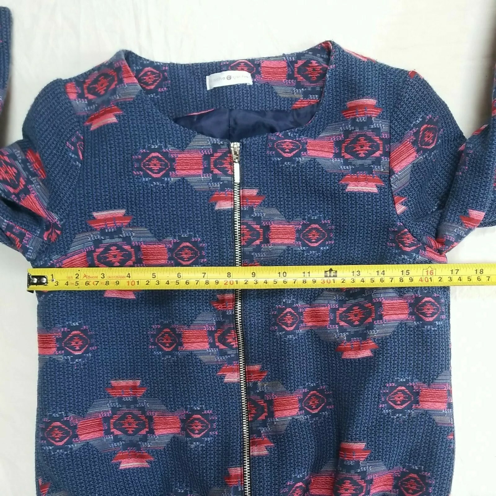 Cache Cache Jacket Aztec Geometric Blue Cotton Bo… - image 7