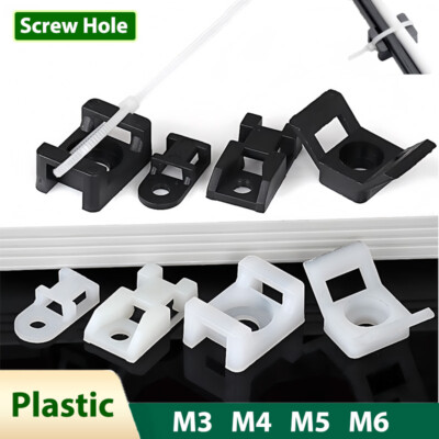 Cable Tie Base Cradles Saddle Screw Mount Plastic M3 M4 M5 Zip
