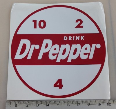Dr Pepper 10 2 4 LARGE soda pop machine restoration sticker decal 9.75 ...