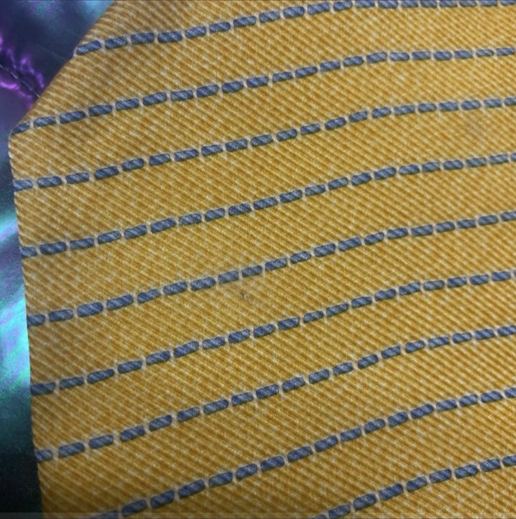 Bulgari Corbata Seda Bambú Amarillo y Azul Foto 4 de 4