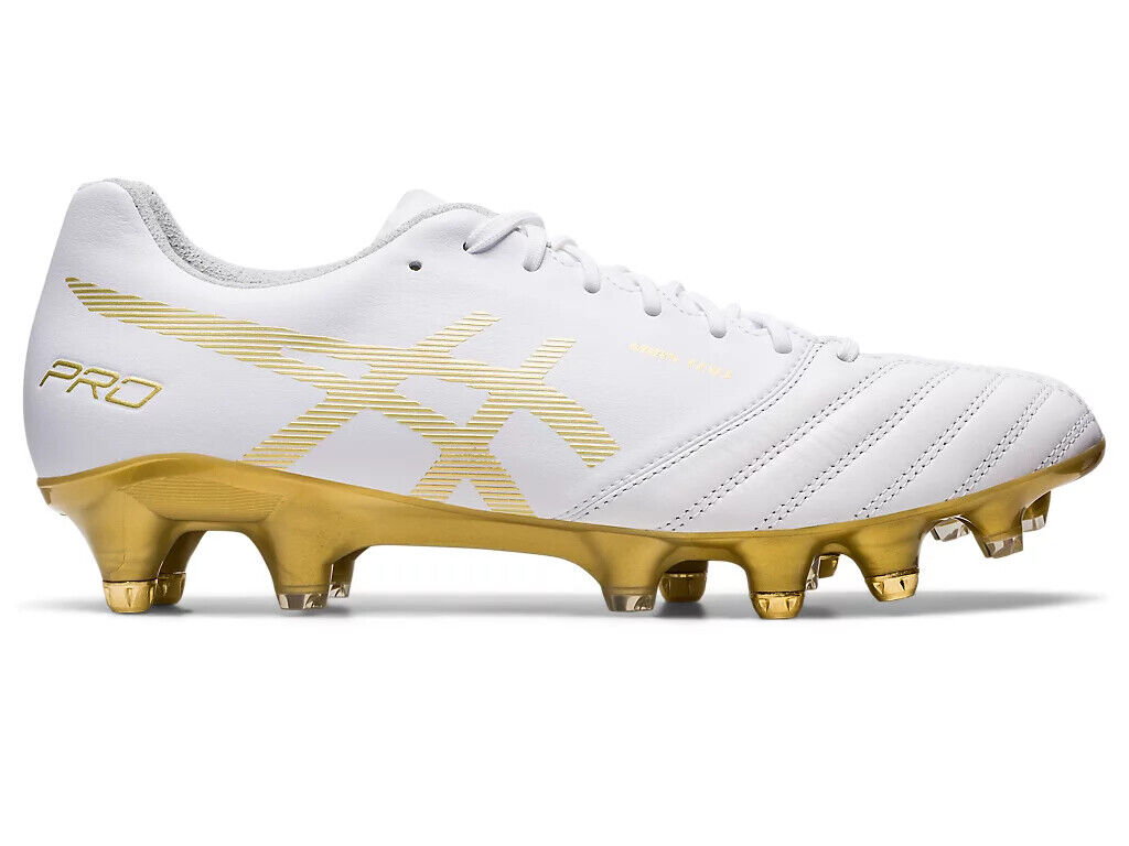 ASICS Soccer Cleats Shoes DS LIGHT X-FLY PRO ST 1101A026 122 White/Rich  Gold NEW