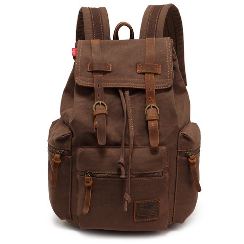 Zaino borsa in tela canvas stile vintage rucksack vano porta pc vari colori  | eBay