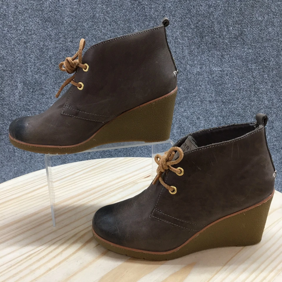 Botas Sperry Top Sider para mujer 7 M Harlow Chukka cuero marrón cuña STS91161 Foto 3 de 4