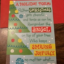Christmas Funny A Holiday Poem 5.5"x8" Hallmark Greeting Card