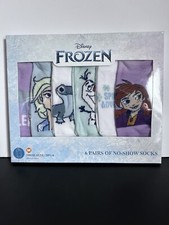 6 Pairs Girls No Show Socks- Disney Frozen- Shoe Size 10.5-4 Back To School