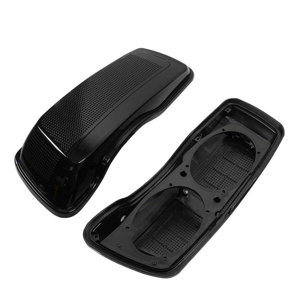 Black Dual 6x9'' Speaker Saddlebag Lids For 2014+ Harley Davidson Touring USA - Image 3 of 4