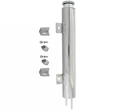 2" x 17" Polished Stainless Steel Radiator Coolant Expansion Overflow Tank 25 oz