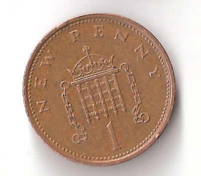 1 ニューペニー イギリス 1974 UK One New Penny Coin Queen Elizabeth II Great Britain