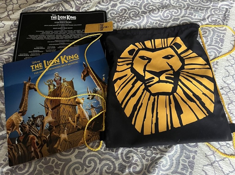 Lion King Backpack With World Tour Program VIP Promo From Pantages Los Angeles