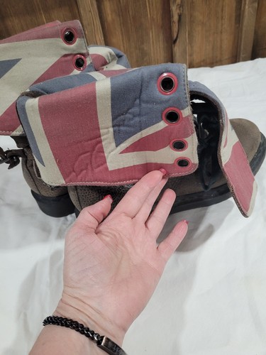 Dr. Martens TRIUMPH Fold Over Leder Biker Boots Union Jack gefüttert UK 9 USA 11 - Bild 6 von 10