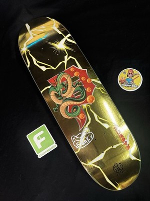 RARE SIGNED Franky Villani Gold Shenron Dragon Ball Z Primitive Skateboard Deck