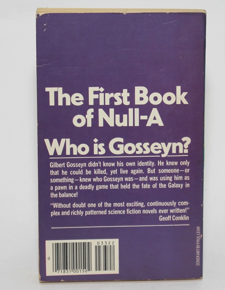The World of Null-A by A. E. Van Vogt - Berkley 1977 1st Printing Vintage SF PB - Image 2 of 4