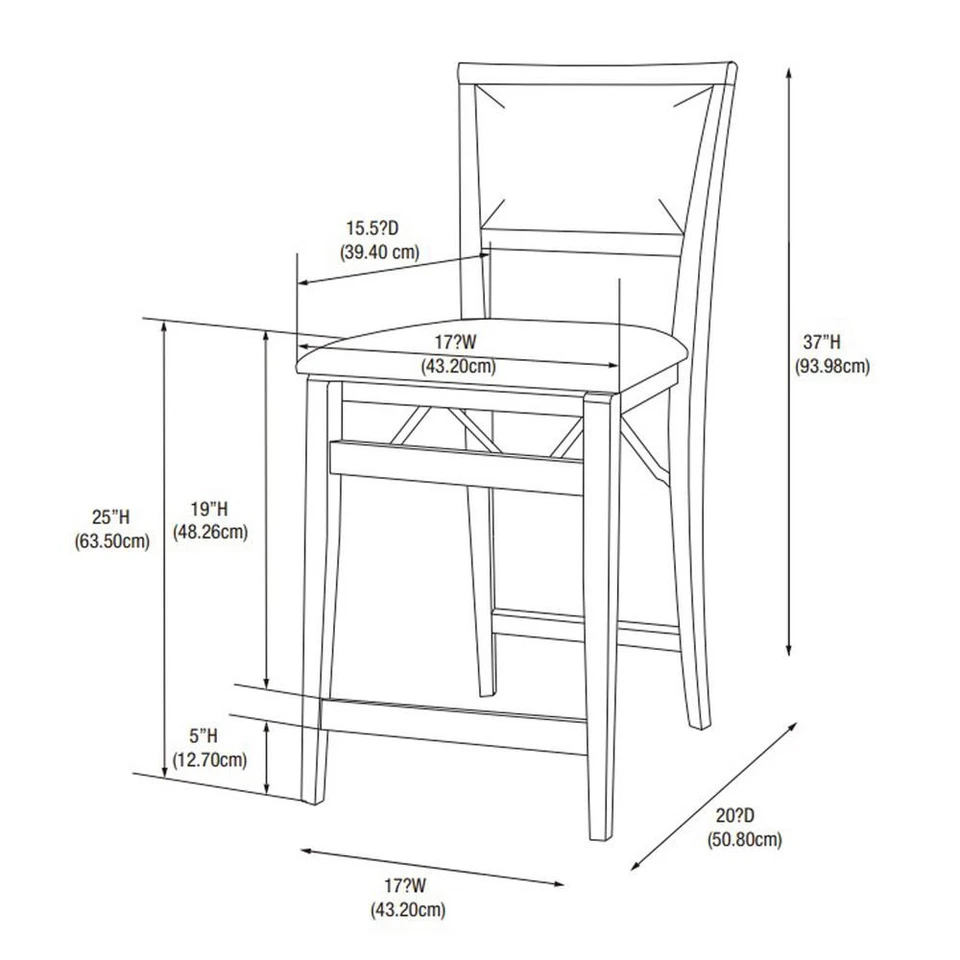 Triena 24 In Pad Back Folding Counter Stool - Image 2 of 4