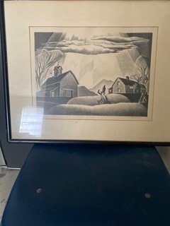 DALE NICHOLS 'PARTNERS' vintage signed lithograph 1950 AAA