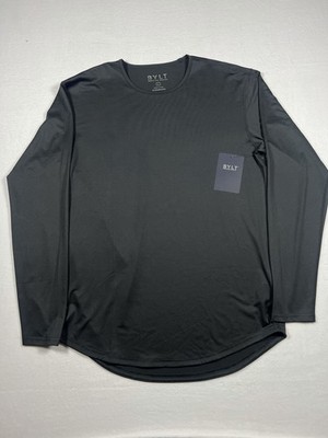 NWT BLYT Basics Drop Cut Long Sleeve Lux Shirt Dark Charcoal Mens Size L