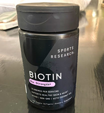 Sports Research Biotin 10,000 mcg Vegan Softgels 120 ct Hair Skin Nail