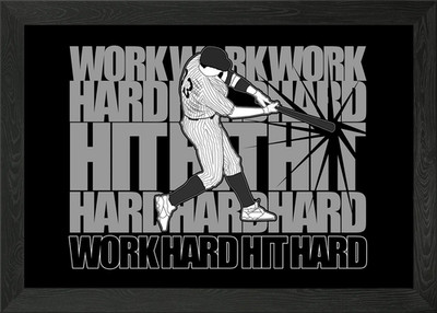 Work Hard Baseball gerahmtes Wandbild Poster Leinwanddruck Bild