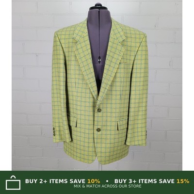 Van Gils Blazer Jacke Frey Collection Grün Hahnentritt Wolle Herren UK 42R