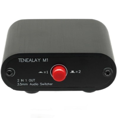 M1 2 in 1 Out 3.5mm Stereo Audio Switch aux switcher Speaker selector Splitte...