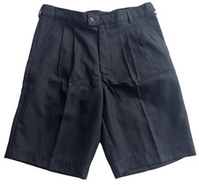 Pleated Polyester Viscose Casual Shorts Black Size 82