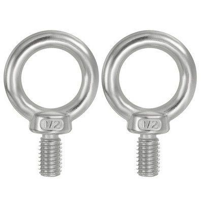 2Pcs UNC1/2''-13 316 Stainless Steel Eye Bolt Thread Screw Ring Eyebolt