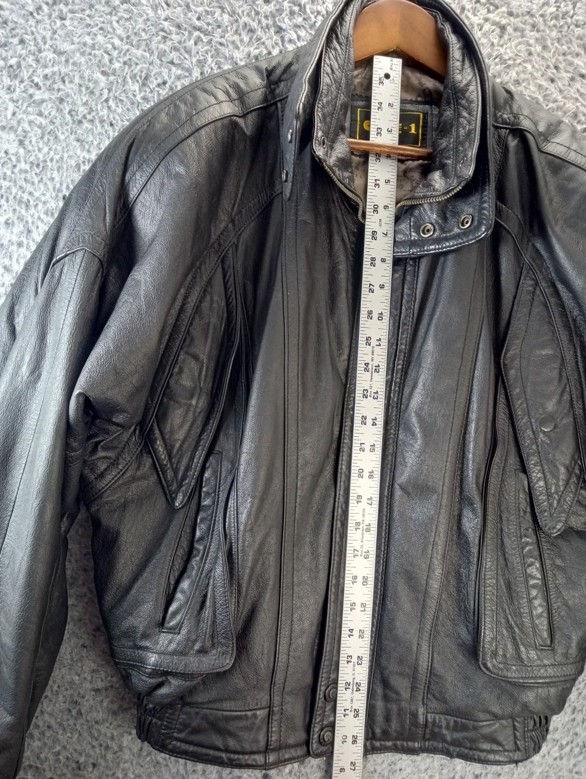 Vintage Code Leather Bomber Flight Jacket Men's S… - image 11