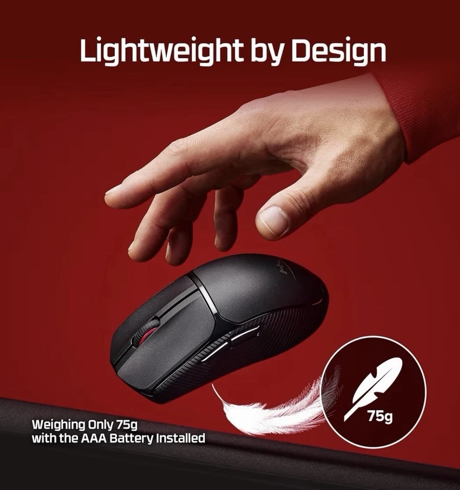 HyperX Pulsefire Fuse Wireless Gaming Mouse 12000 DPI Ambidextrous 75g Black - Image 3 of 4
