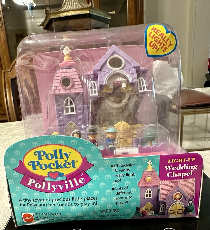 Polly Pocket Vintage 1993 Light Up WEDDING CHAPEL Church Playset NIP! RARE HTF