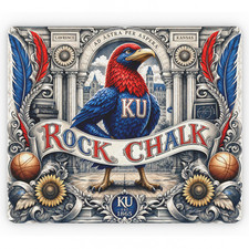 Kansas Jayhawks Rock Chalk Mouse Pad Vintage ...