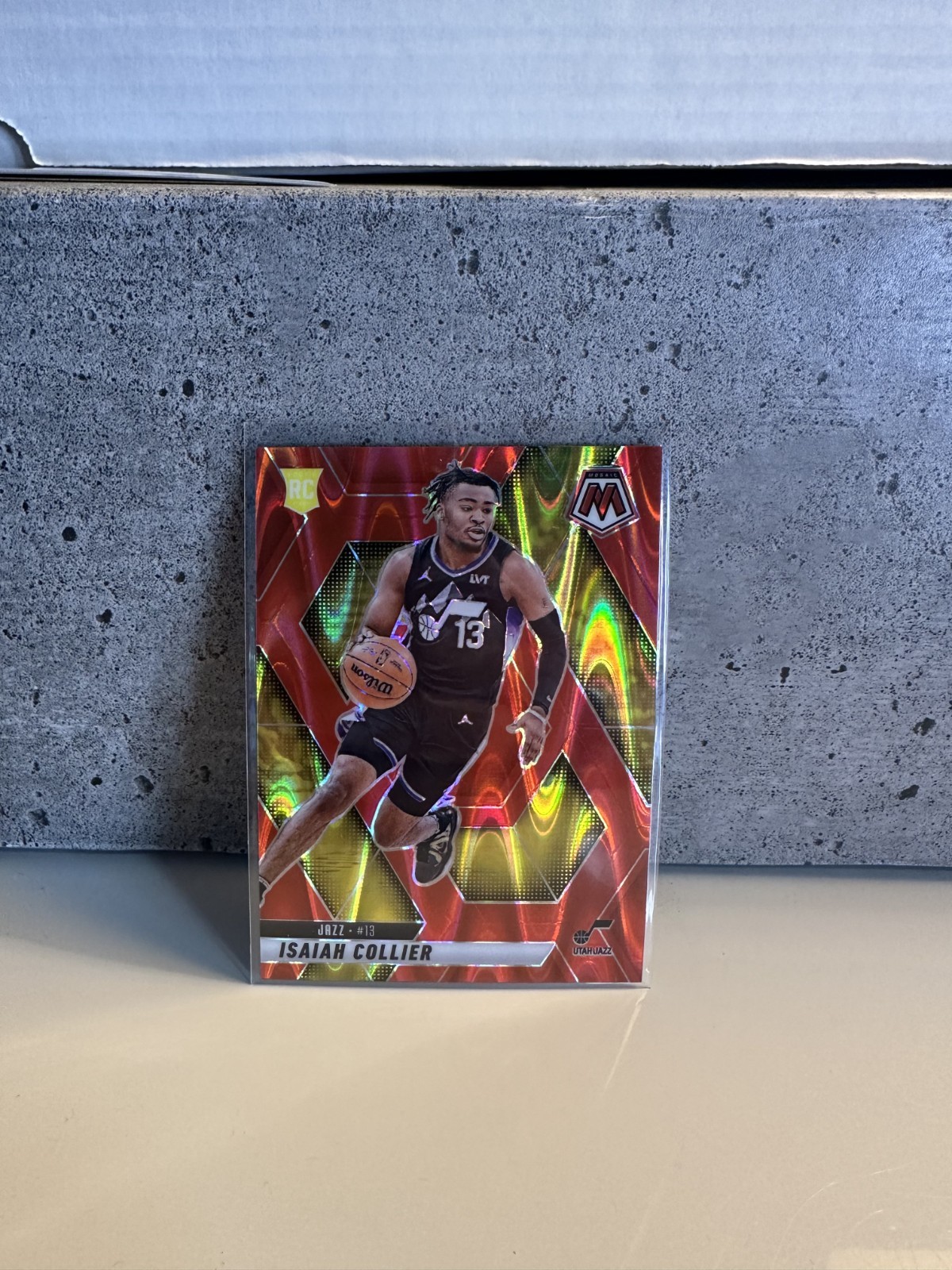 2024-25 Panini Mosaic Isaiah Collier Rookie Red Seismic #/299 Jazz RC #222