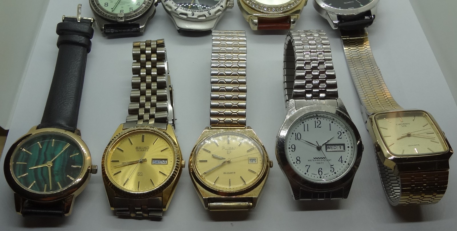 LOT OF 9 WATCHES ALL IN WORKING CONDITION Seiko, Pulsar, Orient, Milan, Peugeot